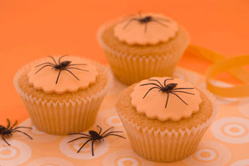 Halloween Cupcakes with Spiders